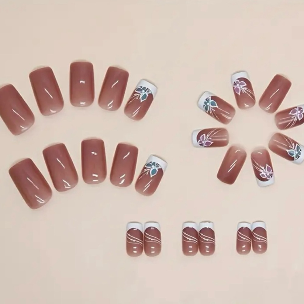 Press-On Nails, NIB, Pink & White
